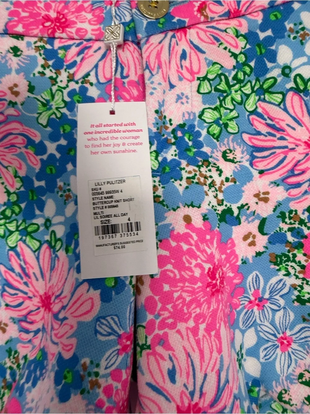 Lilly Pulitzer NWT buttercup knit shorts in multi Lil Soiree All Day size 4